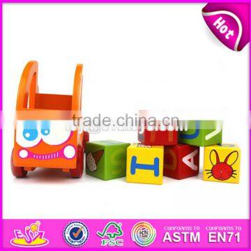 2017 New Design Toddlers Loading Blocks Kids Wooden Toy Trucks W04A336 photo-2
