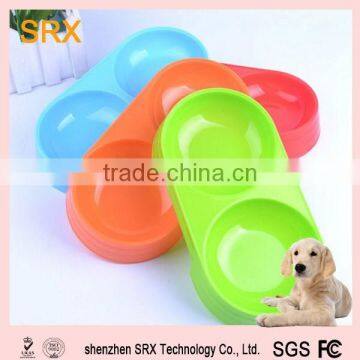 2015 High Quality Plastic Double Dog Dish / Colorful Double Dog Bowl,2015 High Quality Plastic Colorful Pet Bowl