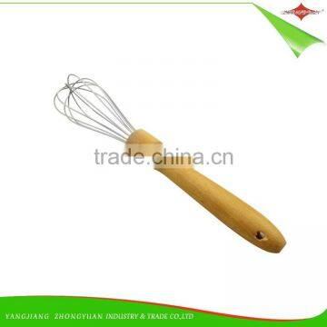 ZY-C1033 12 Inch Stainless Steel Head Egg Whisk Wood Handle Egg Beater photo-2