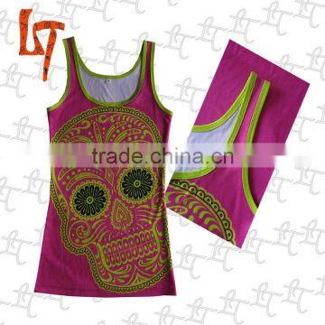 custom sublimation printing girls running singlets top