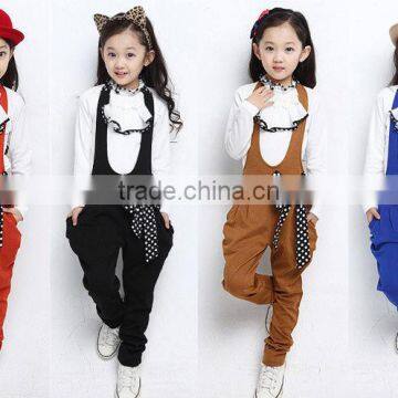 OEM Branded Baby Girls Bodysuit, Fahion Lovely 2 pcs girls Suspender Trousers, Baby clothes