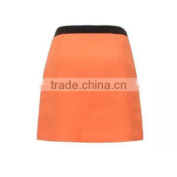 Latest Design Front Zipper Design A-line Office Uniform Skirts 2015 High Quality Ladies Short Skirt photo-3