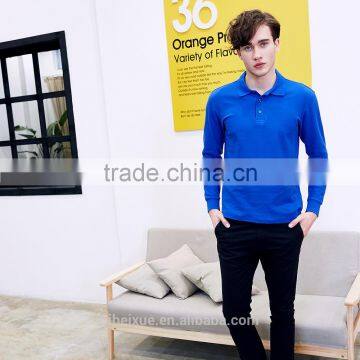 Factory Wholesale High Quality 220g 100% Cotton Long Sleeve Polo Shirt photo-3