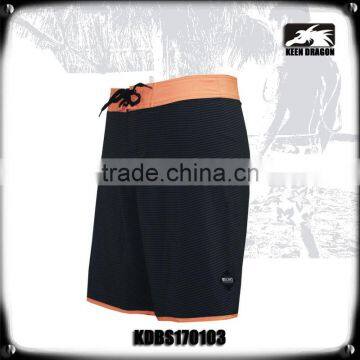Stripes Printing Surf Board Shorts With Orange Waistband photo-4