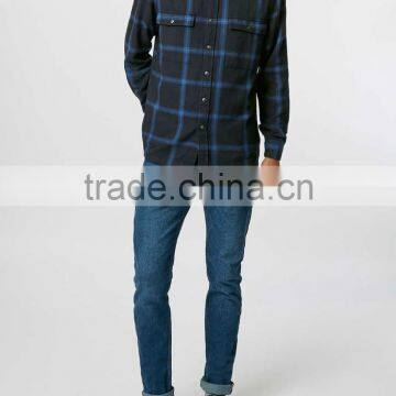 Wholesale Custom Long Sleeve Fashion Plaid Man Shirt photo-4