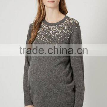 Scatter Embellished Jumper plus size maternity clothes