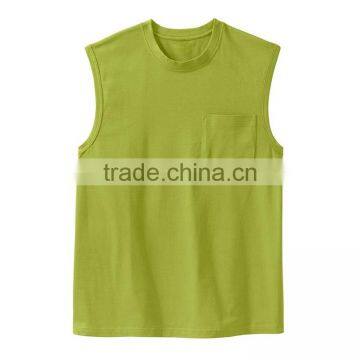 Wholesale Sleeveless Custom Design Blank 100% Polyester T-shirt With Pocket photo-3