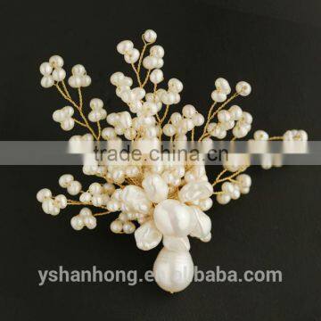 Natural Freshwater Pearl Brooch Brooches Hand-woven Fashion photo-3