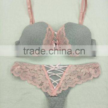 China Factory Custom Made Women Bra and Pants Stylish Sexy Print Bra Set With Lace for Women photo-2