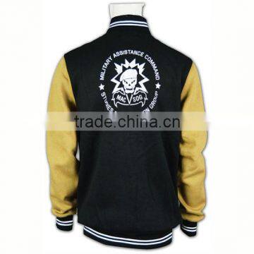 Custom Men's Cotton Hoodie Baseball Varsity Jacket With Colorful Design photo-6