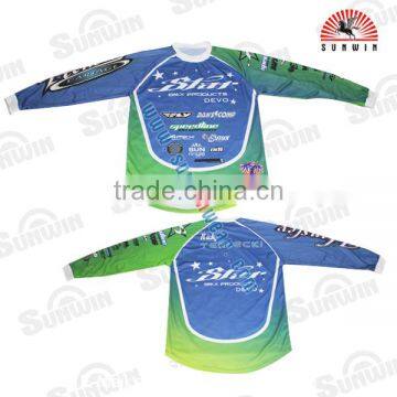 Wholesale Custom OEM BMX Fluorescent Shirts Sublimated Bicycle Motocross Sportswear Jersey photo-2