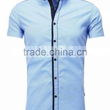 2015 fashion fabric polyester spandex korean tecido oxford short men shirt