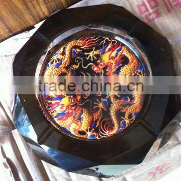 Picture Engaved Crystal Ashtray