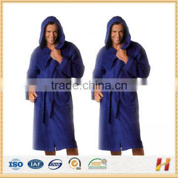 Super Soft Coral Fleece Hooded Bath Robe For men