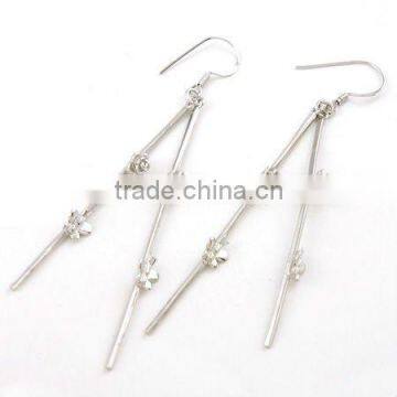 925 sterling silver butterfly shape long earrings