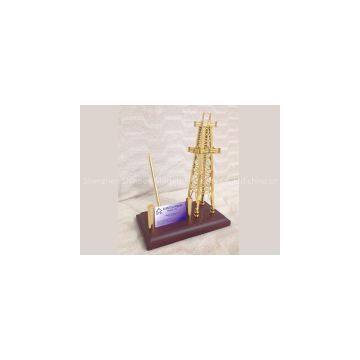Diecast Oil Rig Derrick Model With Pen Holder