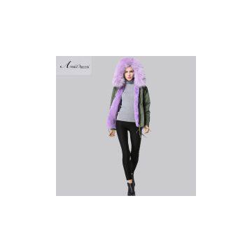 High Qaulity Raccoon Fur collar and faux fur lining Coat