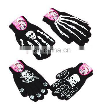 Clearance Item Men Offset Printing Gloves Skull Offset Knitted Men Gloves