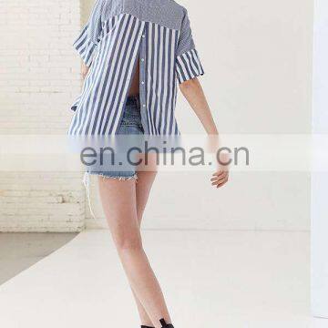 2017 Ladies Summer Fashion Casual Mixed Striped Loose Plus Size Tshirt photo-4