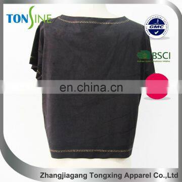 High Quality Suede T-shirt for Women photo-2