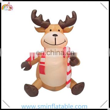 Christmas ornament inflatable reindeer for promotion , animate inflatable sitting reindeer with stick from china supplier