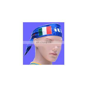 Promotion custom sublimation italy football flag sport fans stretch headband fillet