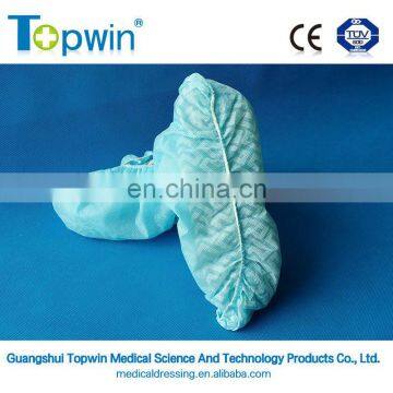 blue waterproof non-skid disposable non-woven shoe cover