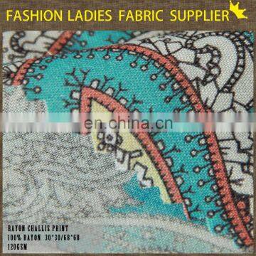 Casual Design Suppliers Pajamas Making Fabric Rayon Printed Challis Fabric photo-6