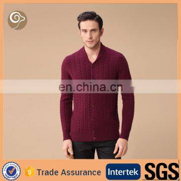 Men Fashinable cable knitting cashmere cardigan