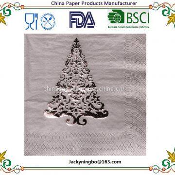 3-Ply, Pack of 50 Party Decorative Paper Napkins 6.5x6.5 Inch Color Printed With Gold Foil Cocktail Luncheon Napkins photo-3