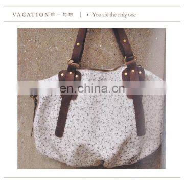 Ladies good quality canvas bags leather handles