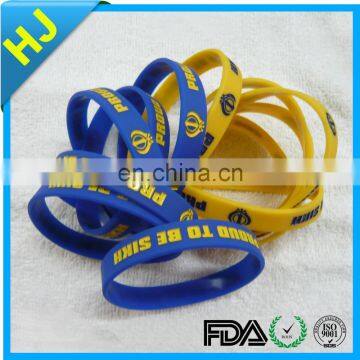 printed silicone wristband/cheap custom silicone bracelets