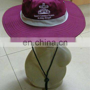 100% cotton fashion school bucket hats / fisherman cap with big brim