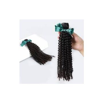 Double Wefts  Tangle free Indian Curly Human Hair For Black Women