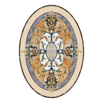 Manufacture Custom Made Hotel Lobby Flooring Design Natural Marble Waterjet Medallion Tiles photo-5