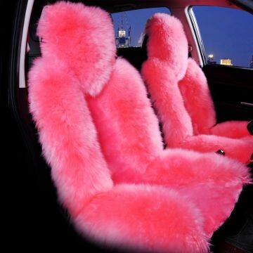 Premium Fluffy Sheepskin Fur Car Seat Cover photo-5