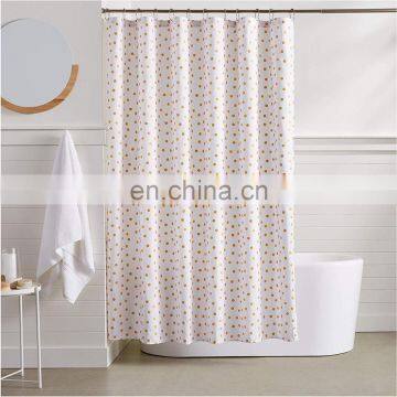 Yellow Polka Dot Kids shower curtain for bathroom