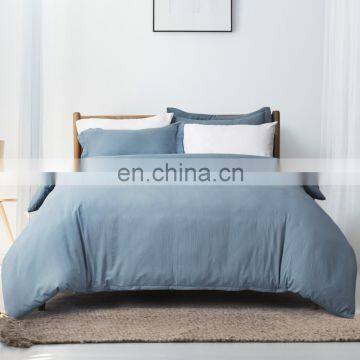 America Black Friday Sale Home Textile Manufacturer Plain Washed Microfiber Queen Blue Grey Bedding Cover Set photo-7