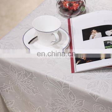 2019 High Quality Printing Tablecloth Jacquard White Rectangle Banquet Party Home Wedding Church Table Cloth With Flower Pattern photo-3