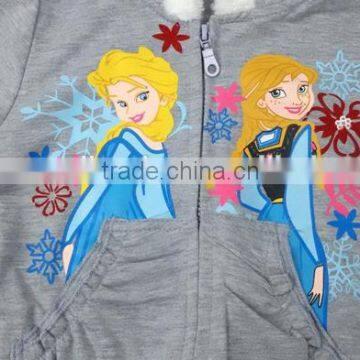 2016 New Arrival Grey Hooded Long Sleeve With Fleece Lining Children Froze Hoodie Quality Choice photo-4