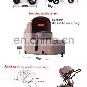 Portable 4 in 1 Baby Stroller Multifunctional Pushchair With Car Seat Luxury Pram photo-6
