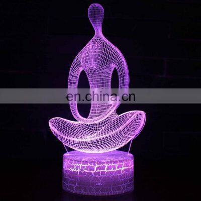 7 Colors Touched Changed Acrylic Panel 3d Led Night Light for Decoration photo-2