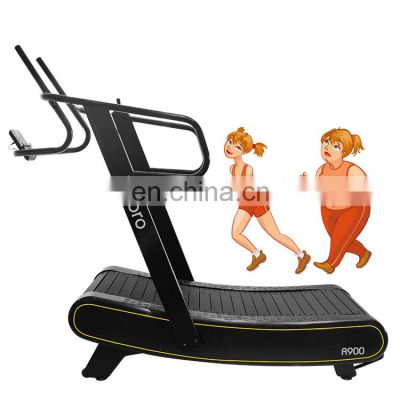 air runner curved manual running machine woodway commercial self- generated treadmill gym running equipment