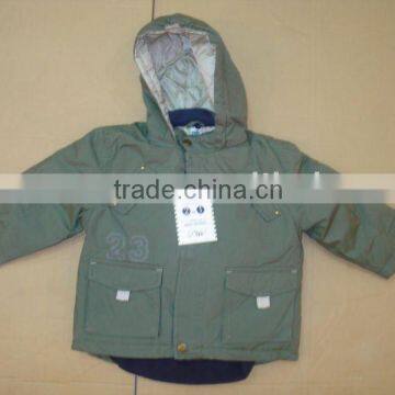 Children padded jackets with detachable fleece lining