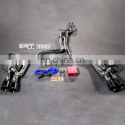 Stainless Steel Pipes for Audi S7 exhaust mufflers catback with quad double tip