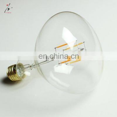 New design Big Glass Cover LED filament bulb R125 E27 E40 base 4w 6w 8w