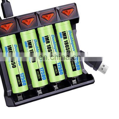 Doublepow DC 5V 2A 4 slots Portable 10440 16340 21700 26650 21700 18650 USB Lithium ion rechargeable battery chargers