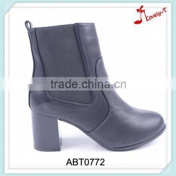 Hot selling direct manufacturer comfort woman elastic band middle heel high ankle boots