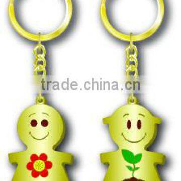 Custom Big Stone Keyring Metal Heart Keychain photo-3