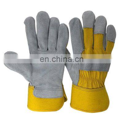 New Design Industrial Cow Split Leather Safety Working Gloves For Cheap Quality Gloves